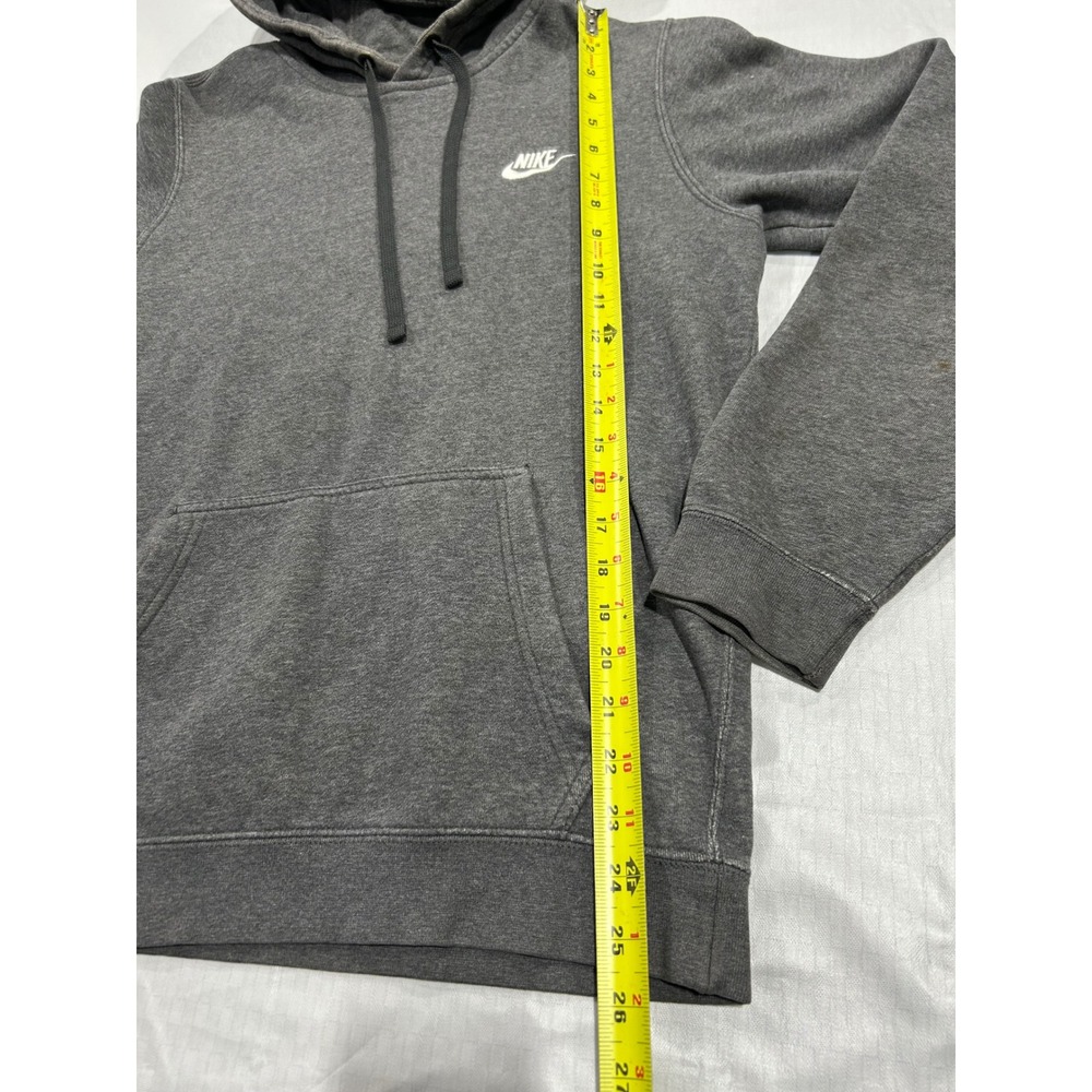 Vintage Nike Hoodie Gray Pullover Sweatshirt Embroidered Logo Charcoal Mens M - Picture 4 of 5